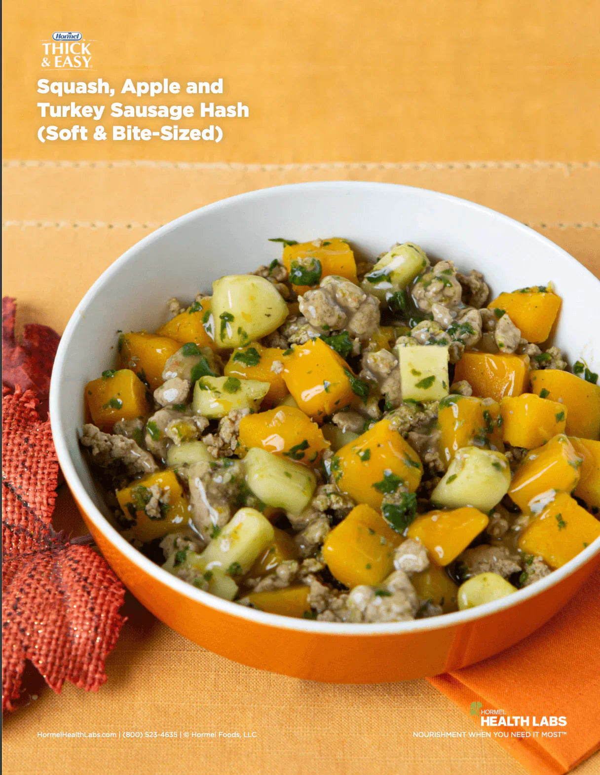 Squash, Apple and Turkey Sausage Hash (Soft & Bite-Sized)