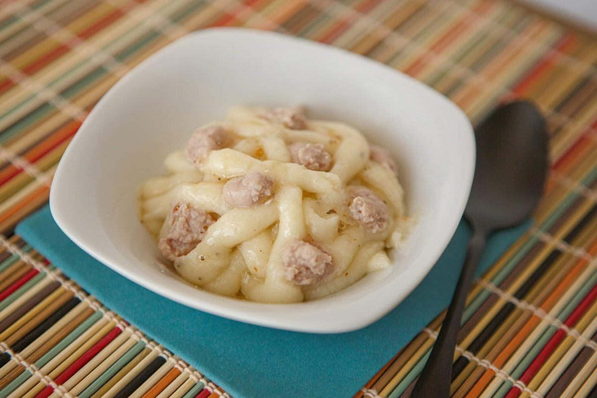 Pureed Pasta Salad with Ham