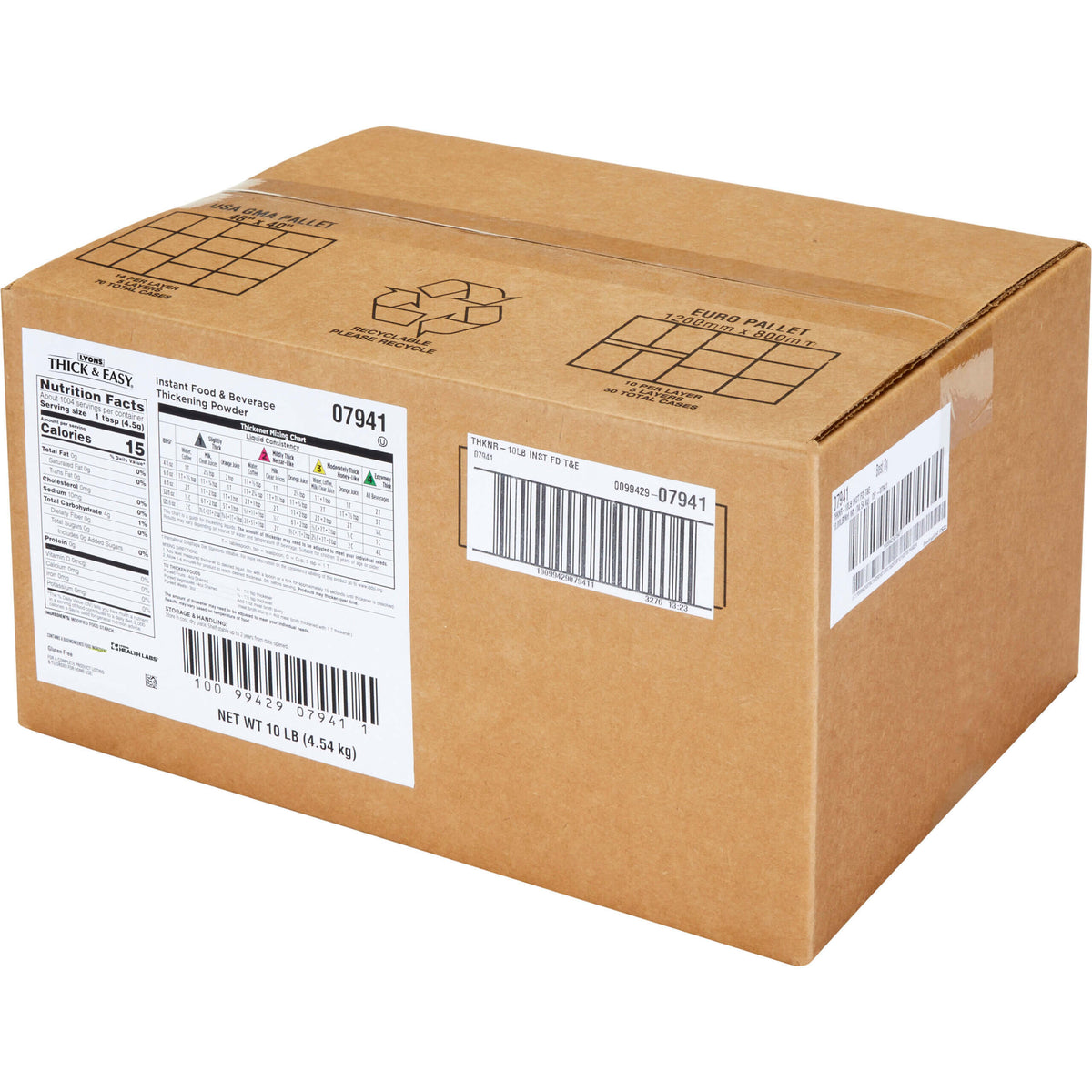 Cardboard box with labels and barcodes on a white background.