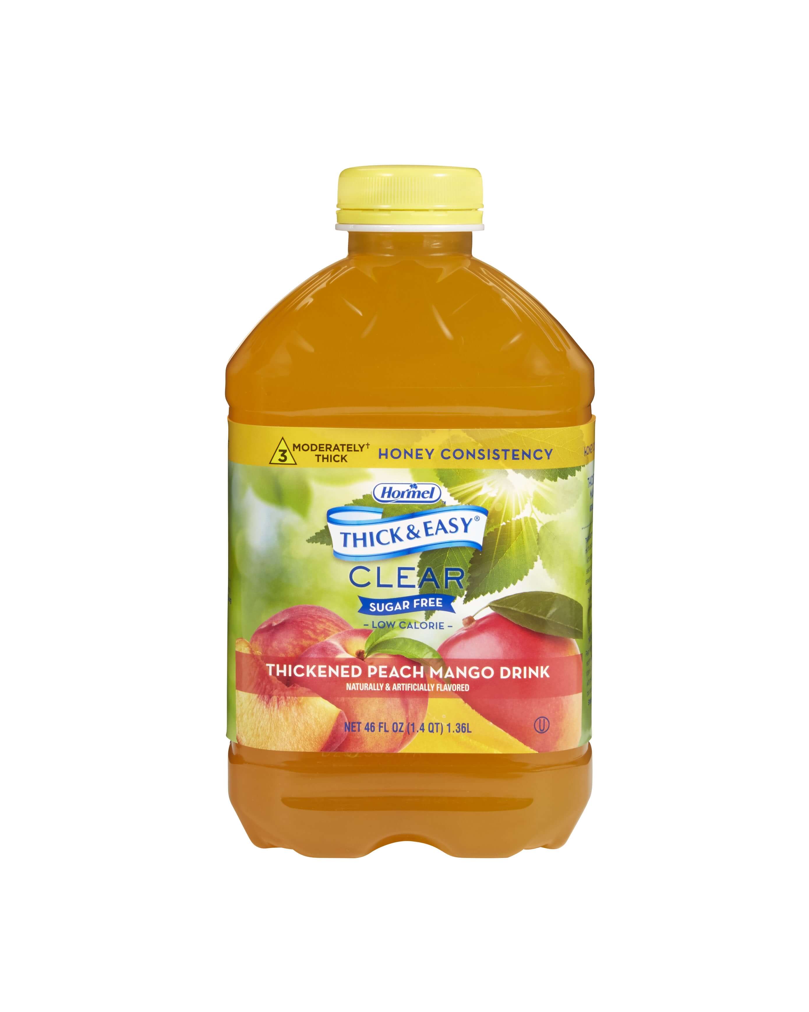 Bottle of Harney Thick & Easy thickened drink mix on a white background.