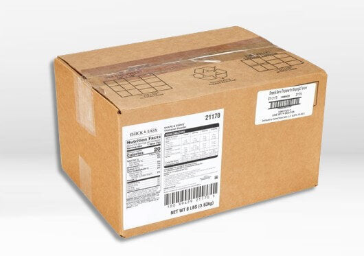 Cardboard box with nutritional label and barcode on a white background.
