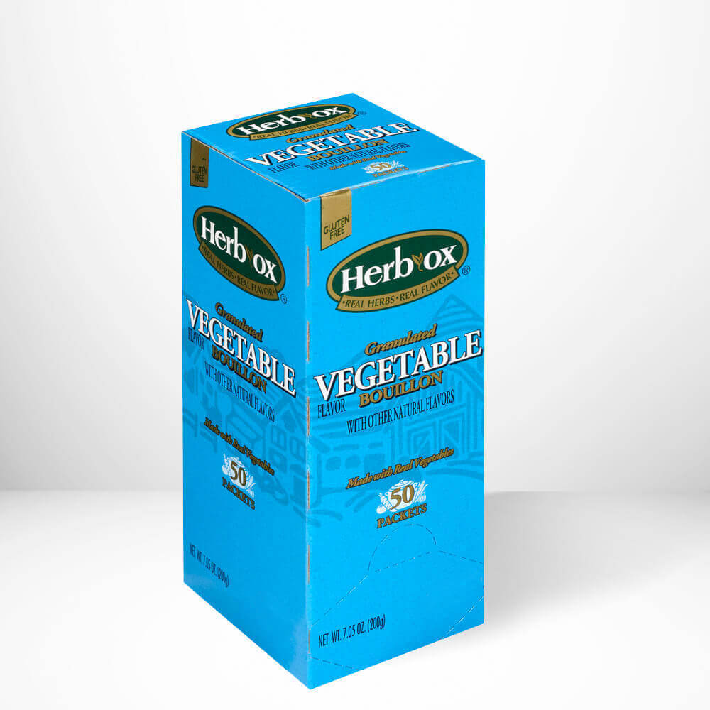 Herb ox Vegetable Bouillon packaging on a white background.