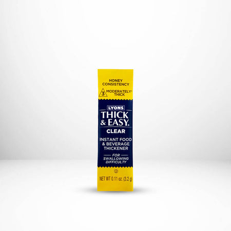 Box of Lyons Thick & Easy Clear on a white background.