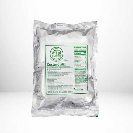 Vital Cuisin custard mix package on a white background.