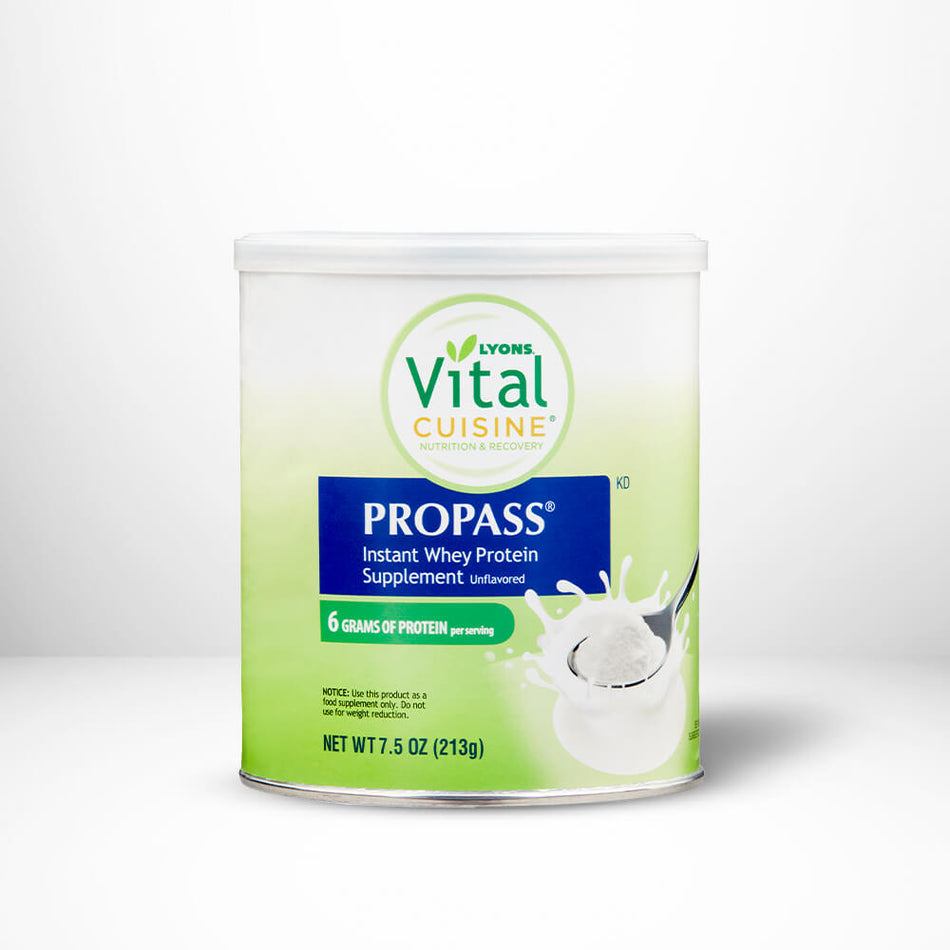 Hormel Vital Cuisine Propass Powder in a canister.